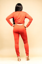 Load image into Gallery viewer, Orange two piece track suit
