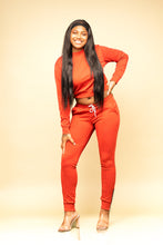 Load image into Gallery viewer, Orange two piece track suit
