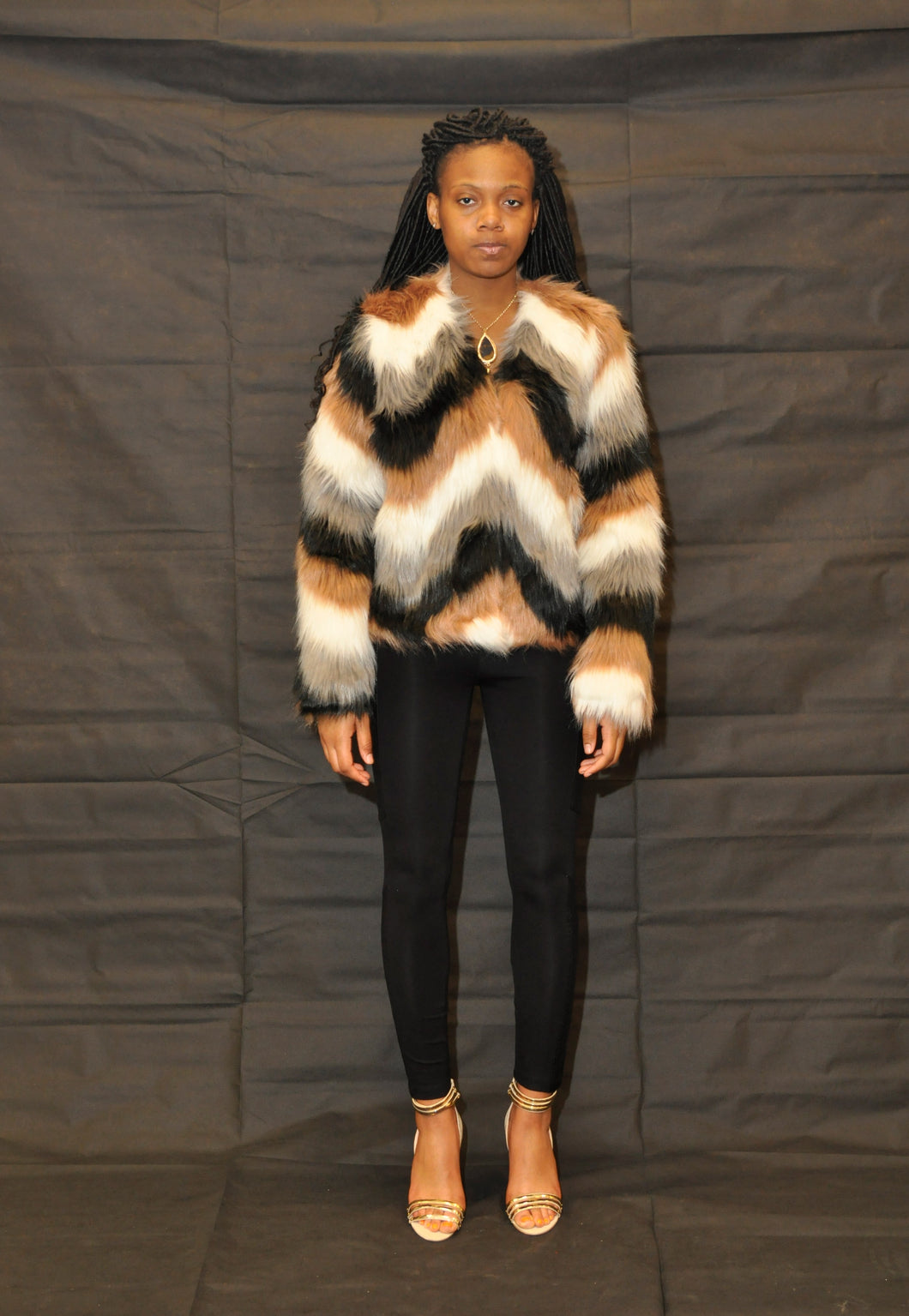 Multi-Color Woven Mink Jacket