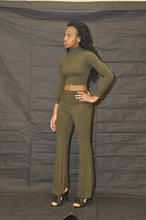 Load image into Gallery viewer, Solid Rib Turtle Long High Wait Lined Pant Set
