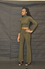 Load image into Gallery viewer, Solid Rib Turtle Long High Wait Lined Pant Set
